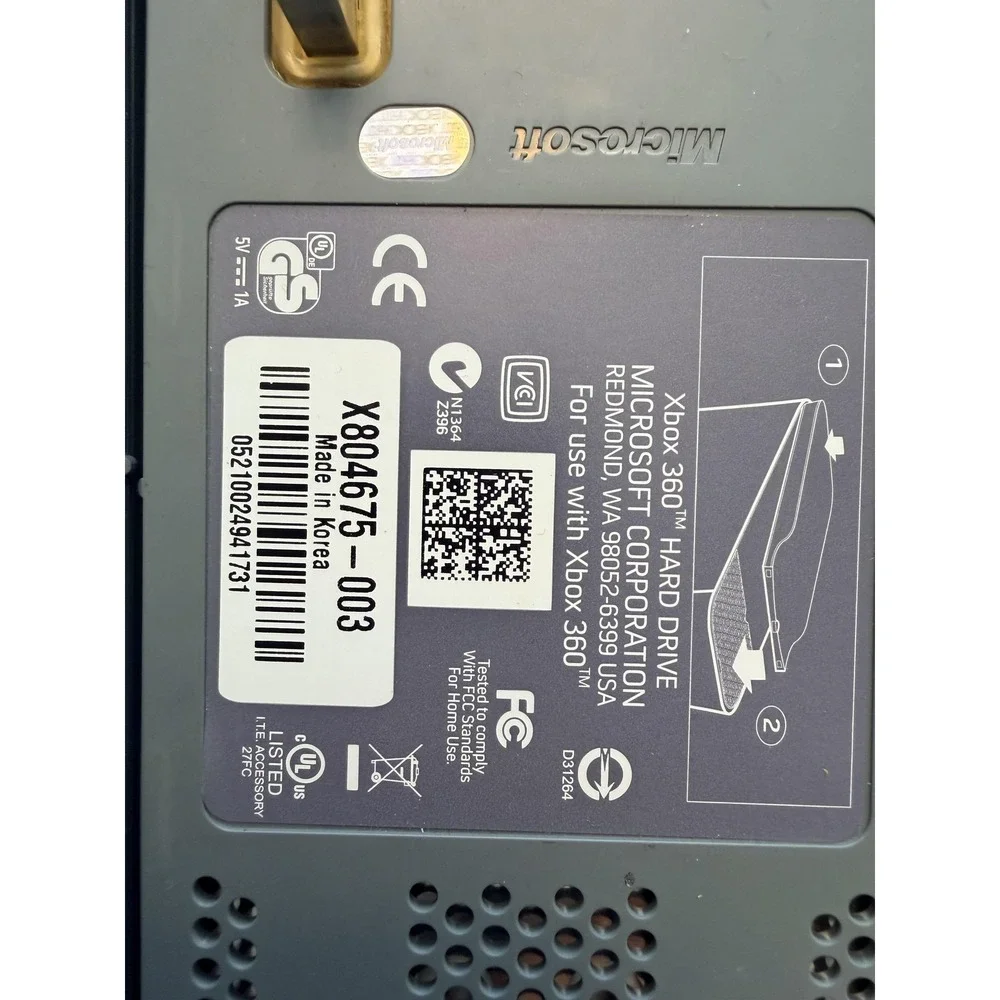 Microsoft Xbox 360 External Hard‎ Drive Gray X804675-003 Lot Of 2 Genuine OEM